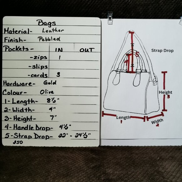 Olive/Gold Pebbled Leather Satchel/Crossbody EUC # 250 - Picture 14 of 14